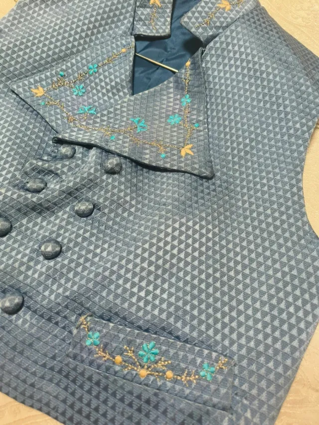 Chaleco Fallero Niño Azul y Dorado