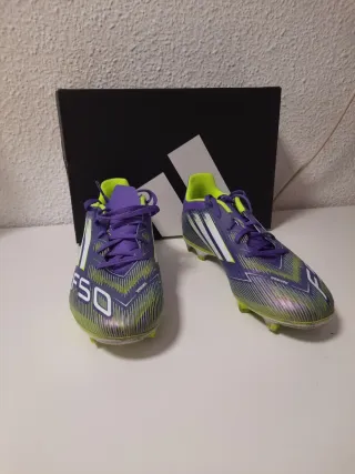 Zapatillas Fútbol Adidas Morado/Verde Talla 44