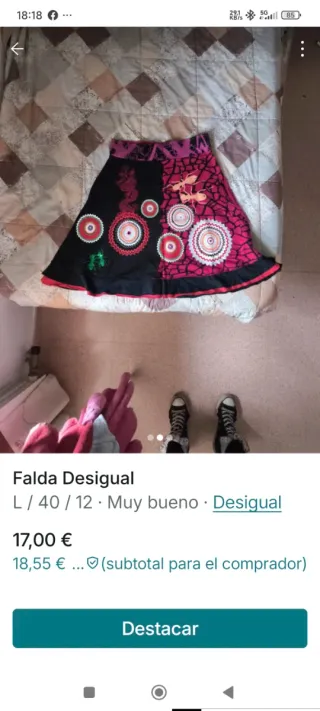Falda Desigual Talla L