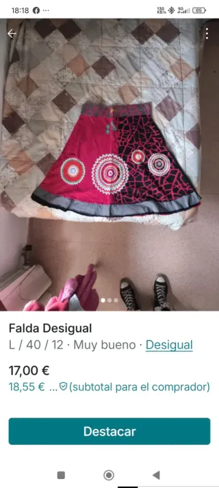 Falda Desigual Talla L