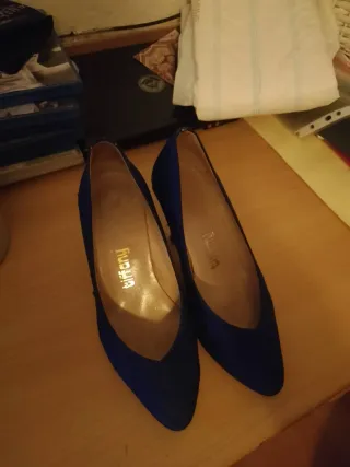 Zapatos de vestir Tiffany forrados en tela  azul