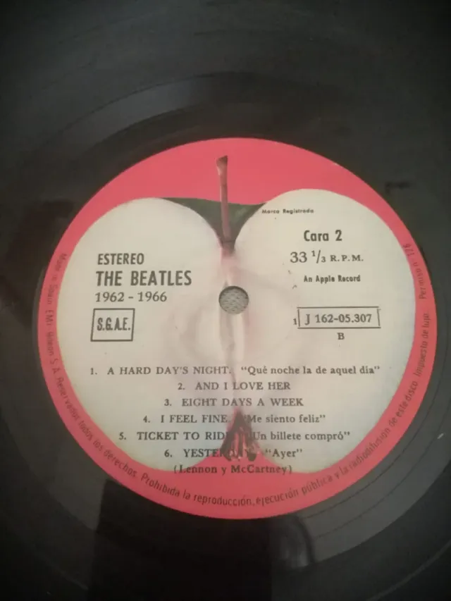 2 LPs 1973 The Beatles / 1962-1966 Album Rojo