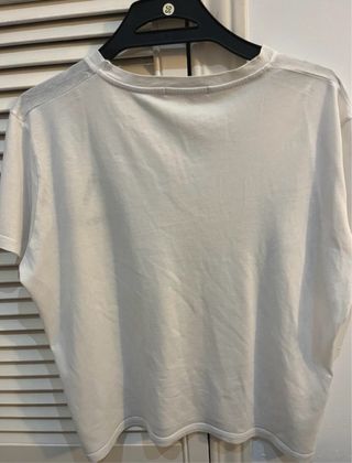Camiseta Básica Blanca Estampada talla S oversize