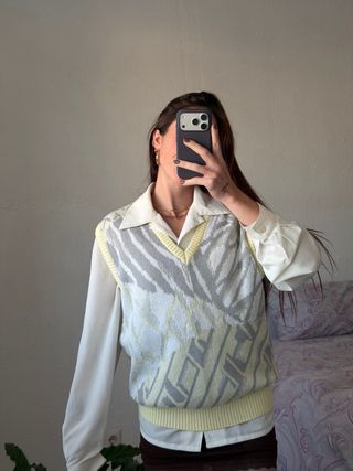 Chaleco jersey vintage estampado