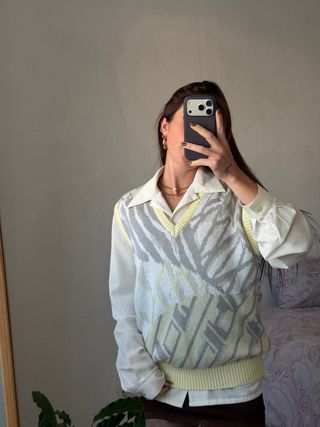 Chaleco jersey vintage estampado