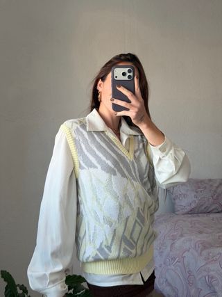 Chaleco jersey vintage estampado