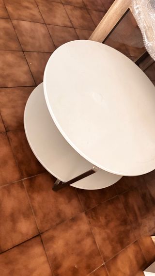 Tavolo Rotondo in Acciaio Bianco