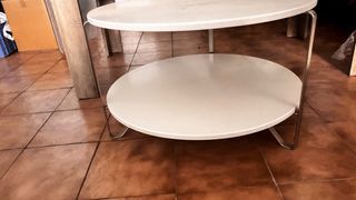 Tavolo Rotondo in Acciaio Bianco