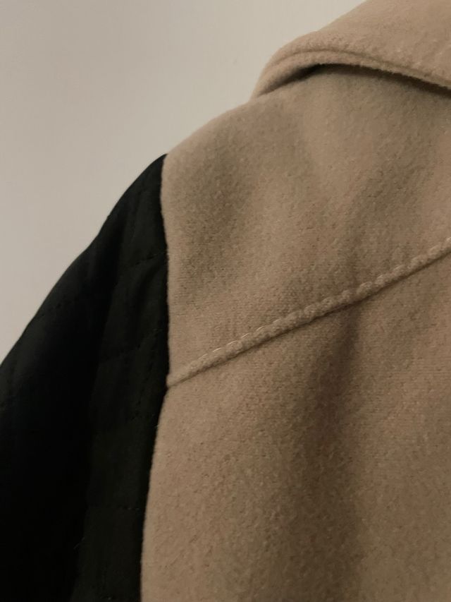 Chaqueta mujer beige y negra