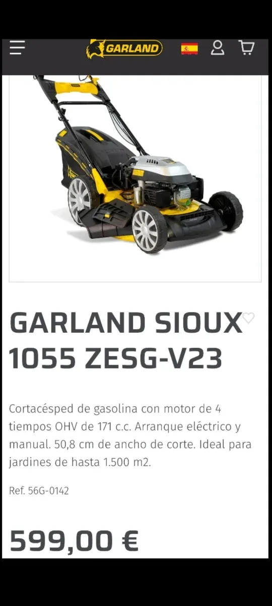 Cortacésped Garland Sioux 1055 ZESG
