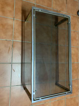 Tavolo da centro in vetro e acciaio inossidabile