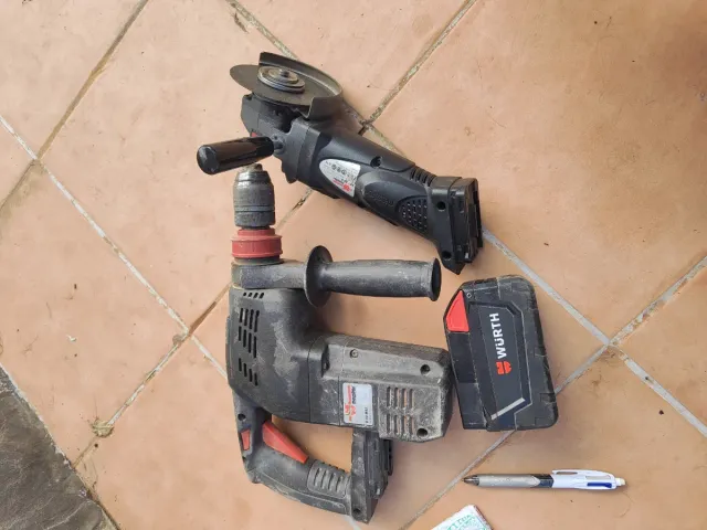 Taladro Wurth y Amoladora Angular