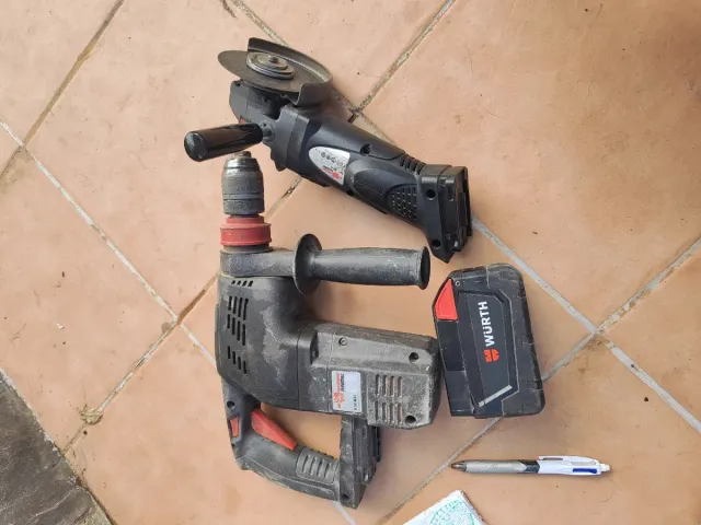 Taladro Wurth y Amoladora Angular