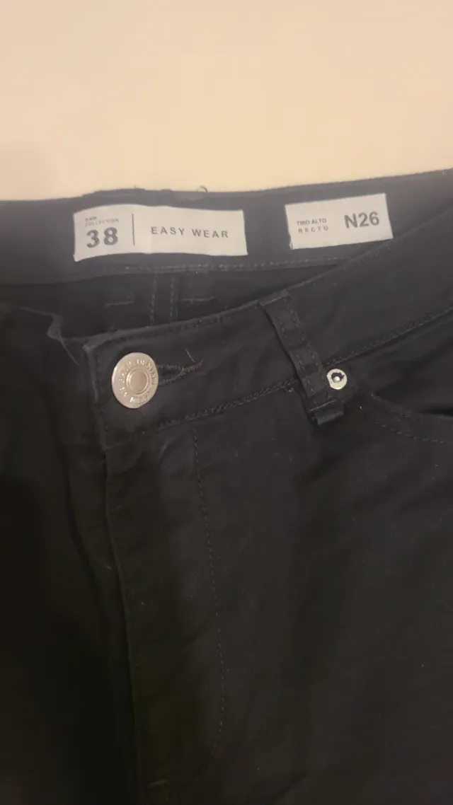 Pantalón recto negro Easy Wear