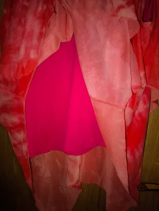 Top Desigual tirantes volantes coral y rosa