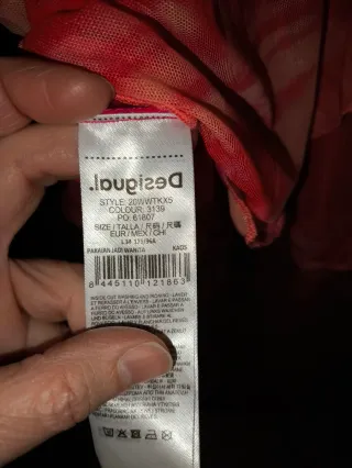 Top Desigual tirantes volantes coral y rosa