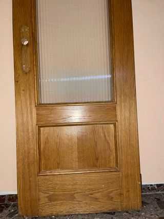 Puerta interior madera con cristal