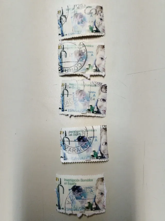 Lote 5 Francobolli Spagna Ricerca Biomedica
