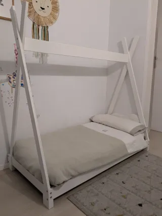 Cama Montessori Blanca 70x140. Alondra Indy-12