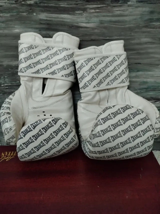 Guantes de boxeo CHARLIE blancos y vendajes