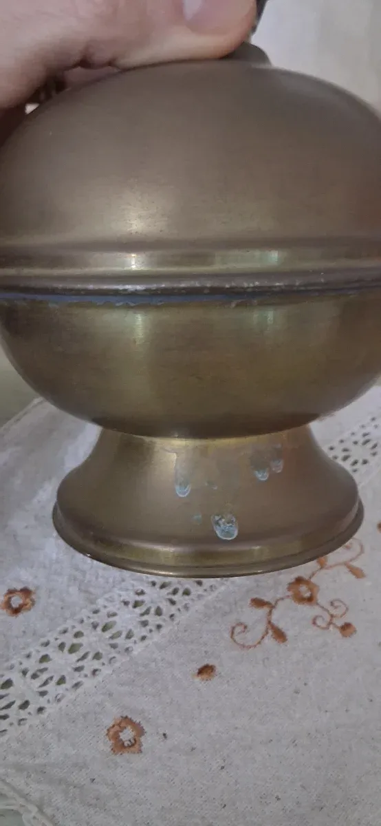 Lampada a olio vintage in ottone