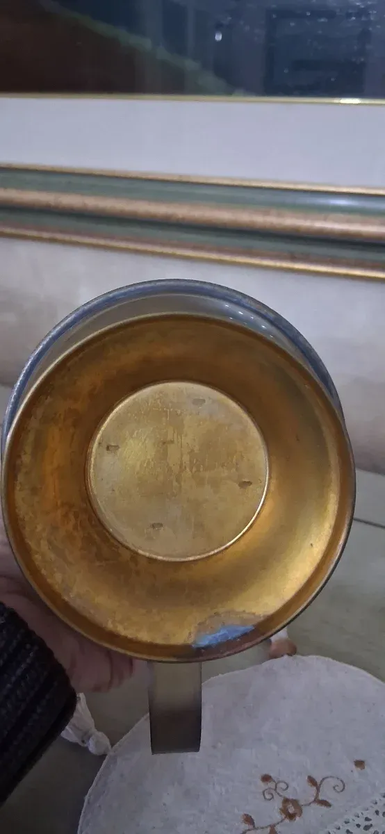 Lampada a olio vintage in ottone