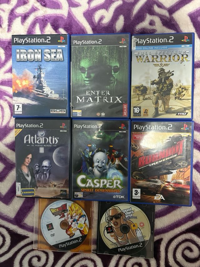 Consola PS2 + 2 Mandos + 8 Juegos