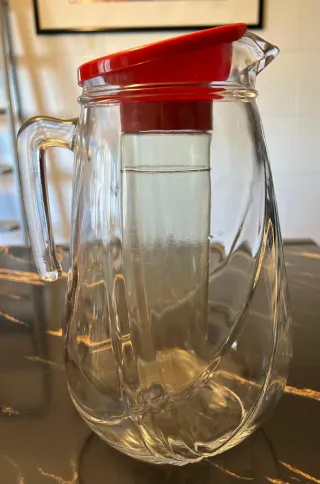 Set 3 Caraffe Vetro Rosse Trasparenti