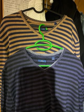 2 Jerséis Tom Tailor Rayas Azul/Marrón