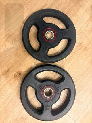 Barra y discos pesas gimnasio body pump