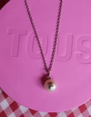 Collar Tous Perla Oso Plata