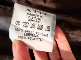 Chaqueta Larga Cuero Porcino Negra