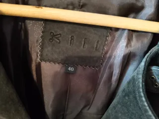 Chaqueta Larga Cuero Porcino Negra