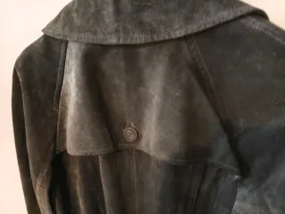 Chaqueta Larga Cuero Porcino Negra