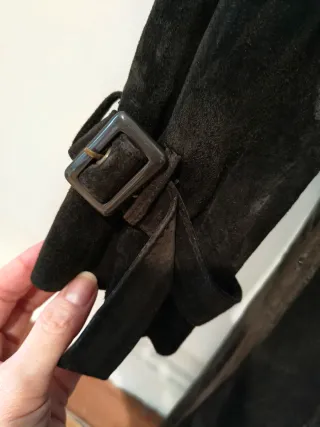 Chaqueta Larga Cuero Porcino Negra