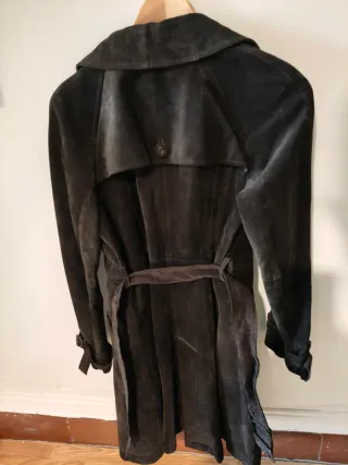 Chaqueta Larga Cuero Porcino Negra