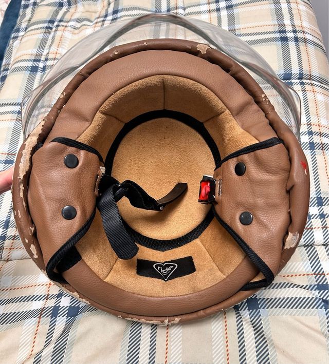 Casco moto ride motorcycles marrón con visera