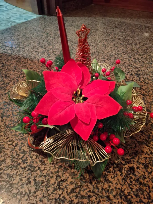 Centro de mesa navideño Poinsettia