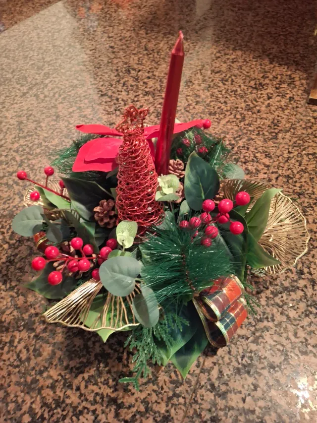 Centro de mesa navideño Poinsettia