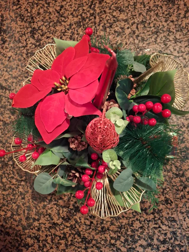 Centro de mesa navideño Poinsettia