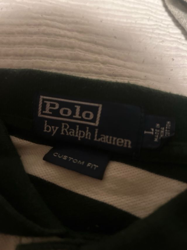 Polo Ralph Lauren Rayas Verde/Beige Talla L