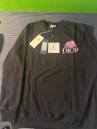 Sudadera Dior Negra con Logo Rosa