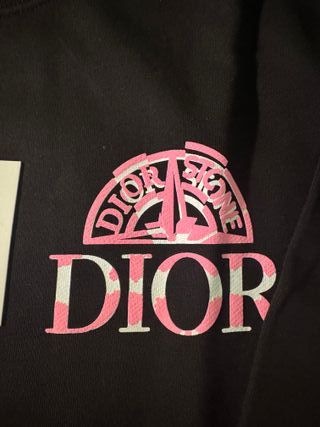 Sudadera Dior Negra con Logo Rosa