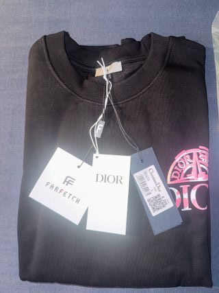 Sudadera Dior Negra con Logo Rosa