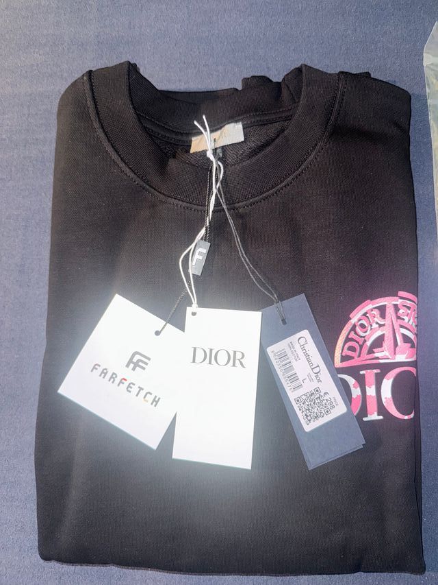Sudadera Dior Negra con Logo Rosa