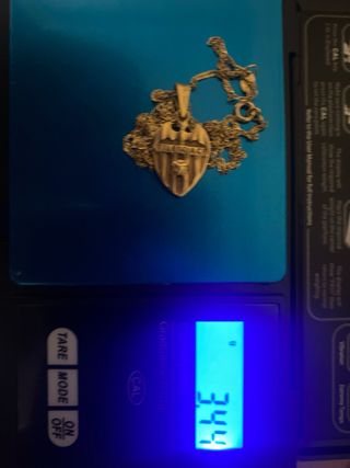 Cadena y colgante Valencia CF Oro 18K Peso 3’44gr