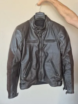 Chaqueta Dainese Piel Marrón Perforada Talla s