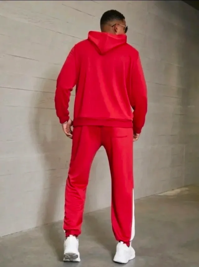 Chándal Deportivo con Capucha Rojo 6XL