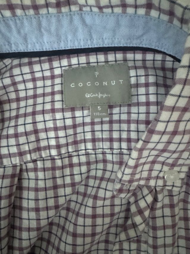 Camisa niño COCONUT cuadros morado/blanco talla 5