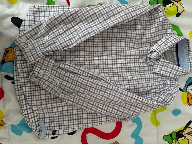 Camisa niño COCONUT cuadros morado/blanco talla 5
